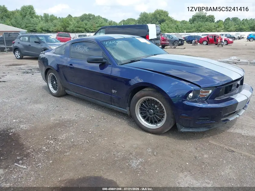 2012 Ford Mustang V6 VIN: 1ZVBP8AM5C5241416 Lot: 45681286