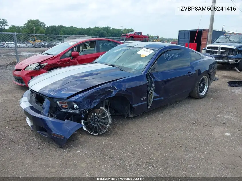 2012 Ford Mustang V6 VIN: 1ZVBP8AM5C5241416 Lot: 45681286