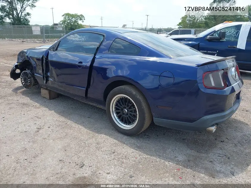 2012 Ford Mustang V6 VIN: 1ZVBP8AM5C5241416 Lot: 45681286