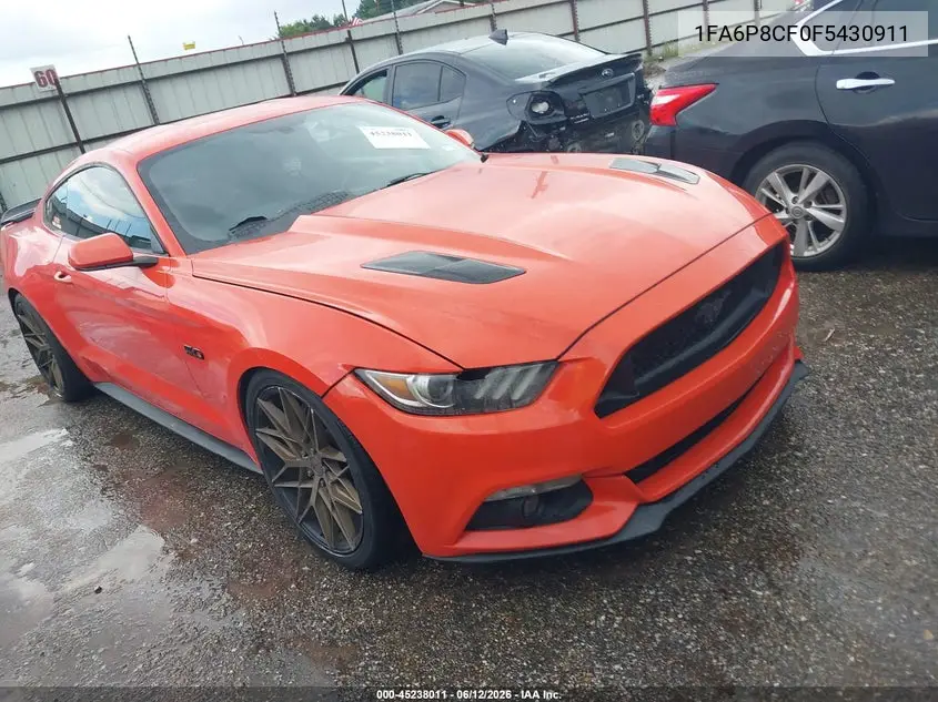2015 Ford Mustang Gt VIN: 1FA6P8CF0F5430911 Lot: 45238011