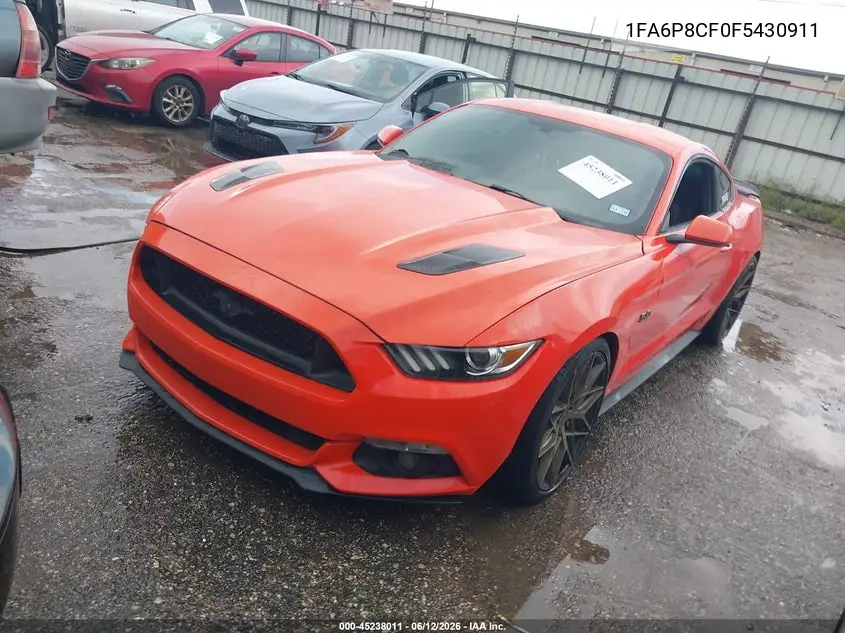 2015 Ford Mustang Gt VIN: 1FA6P8CF0F5430911 Lot: 45238011