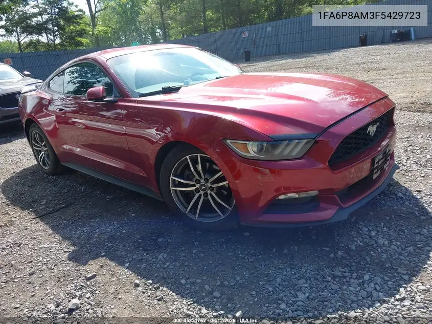 2015 Ford Mustang V6 VIN: 1FA6P8AM3F5429723 Lot: 45321762