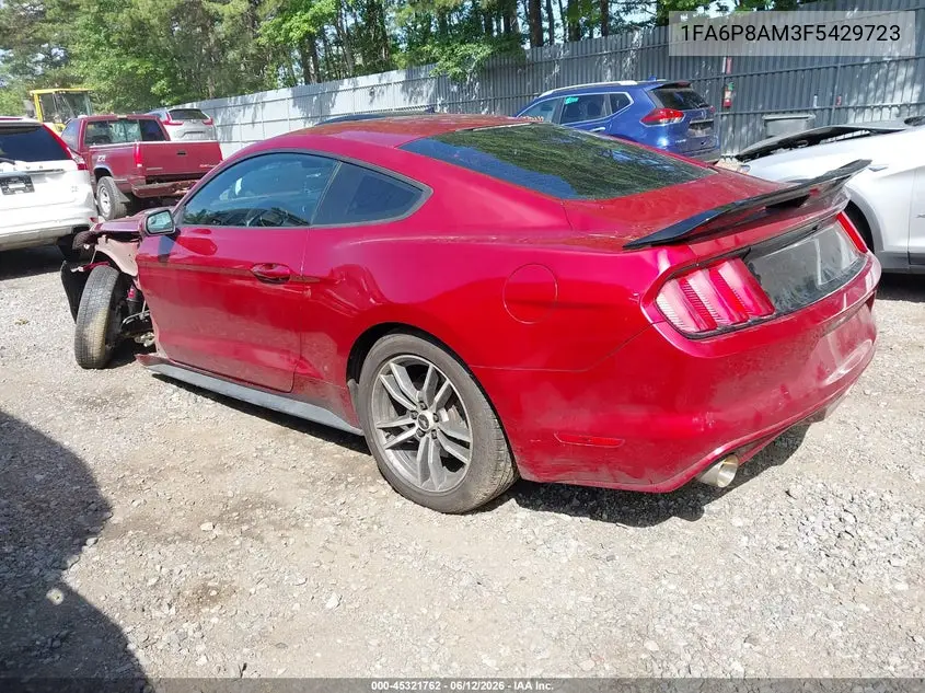2015 Ford Mustang V6 VIN: 1FA6P8AM3F5429723 Lot: 45321762