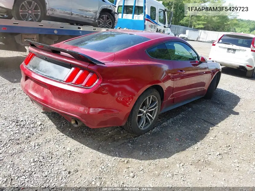 2015 Ford Mustang V6 VIN: 1FA6P8AM3F5429723 Lot: 45321762