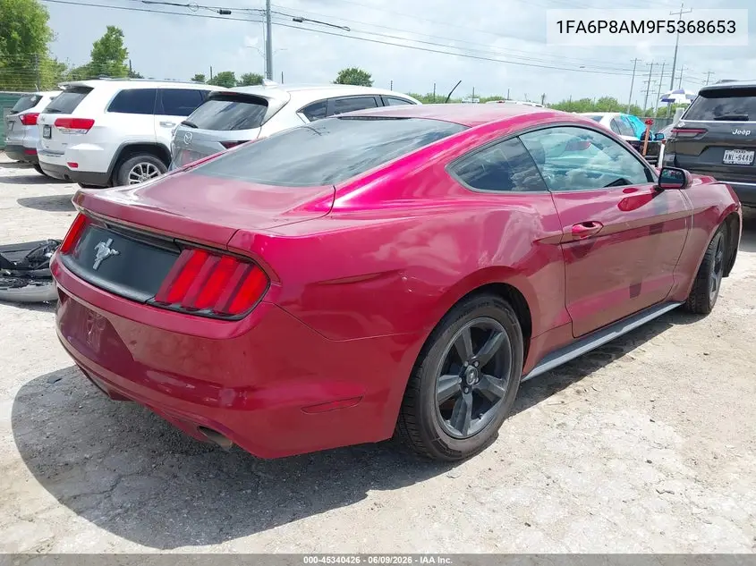 2015 Ford Mustang V6 VIN: 1FA6P8AM9F5368653 Lot: 45340426