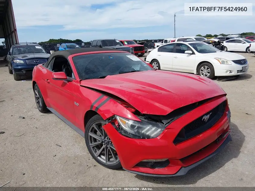 2015 Ford Mustang Gt Premium VIN: 1FATP8FF7F5424960 Lot: 45377771