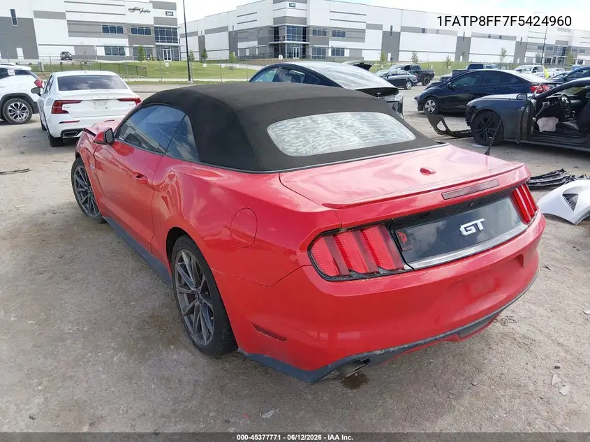 2015 Ford Mustang Gt Premium VIN: 1FATP8FF7F5424960 Lot: 45377771