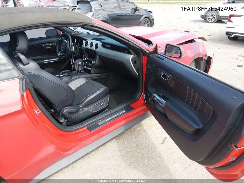 2015 Ford Mustang Gt Premium VIN: 1FATP8FF7F5424960 Lot: 45377771