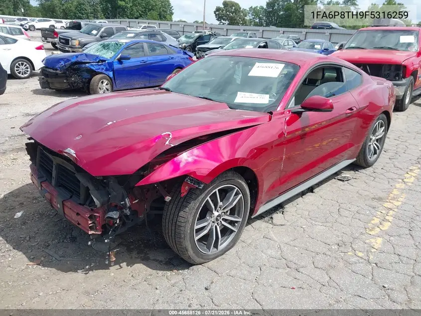 2015 Ford Mustang Ecoboost VIN: 1FA6P8TH9F5316259 Lot: 45688126