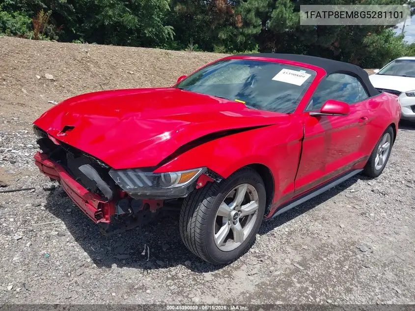 2016 Ford Mustang V6 VIN: 1FATP8EM8G5281101 Lot: 45390809