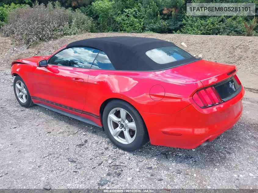 2016 Ford Mustang V6 VIN: 1FATP8EM8G5281101 Lot: 45390809