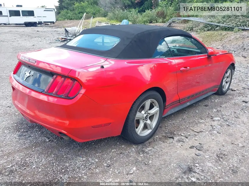 2016 Ford Mustang V6 VIN: 1FATP8EM8G5281101 Lot: 45390809