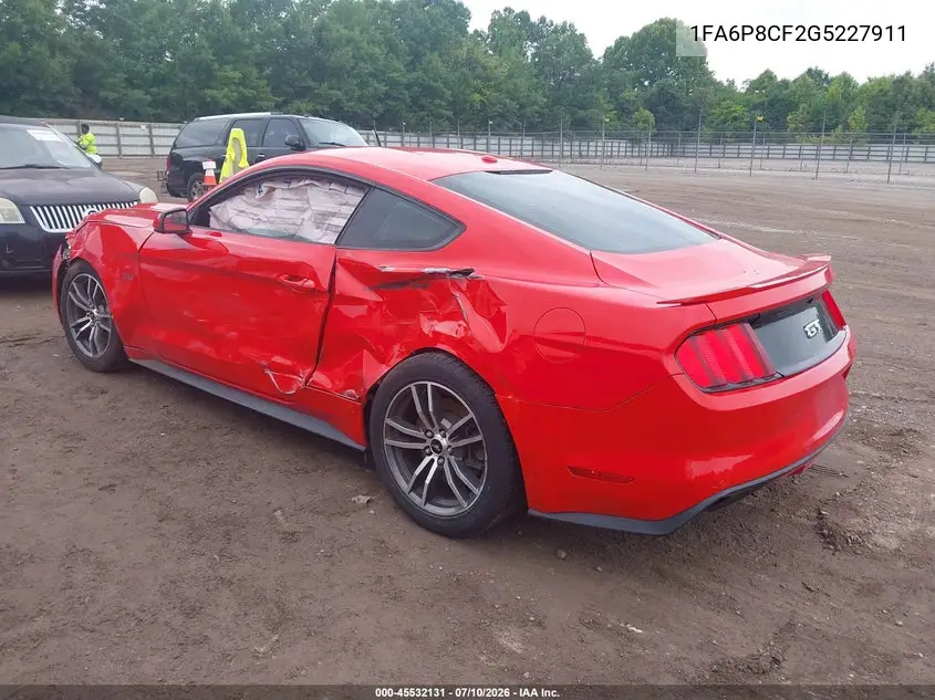 2016 Ford Mustang Gt/Gt Premium VIN: 1FA6P8CF2G5227911 Lot: 45532131