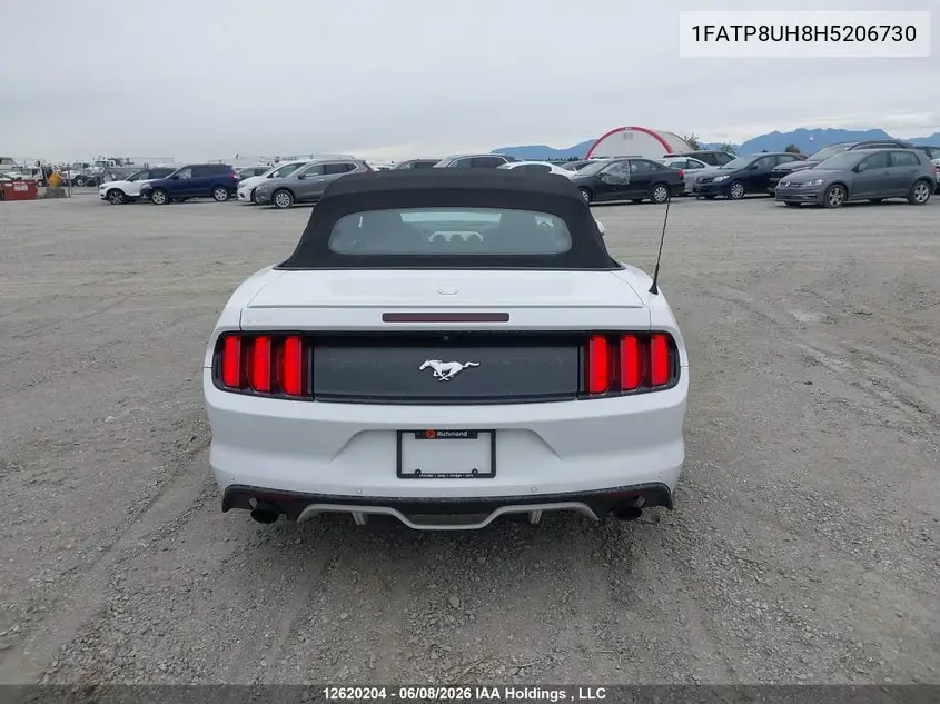 2017 Ford Mustang VIN: 1FATP8UH8H5206730 Lot: 12620204