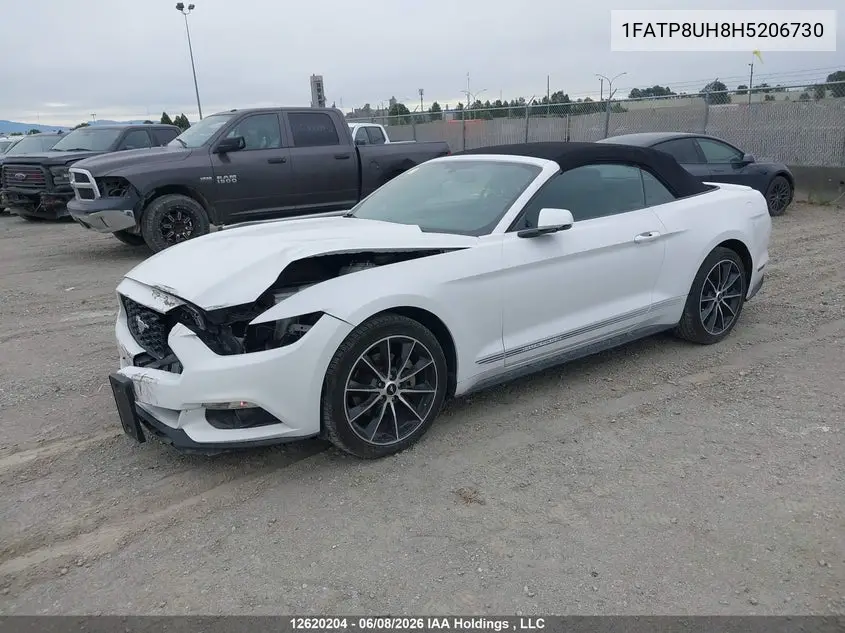 2017 Ford Mustang VIN: 1FATP8UH8H5206730 Lot: 12620204