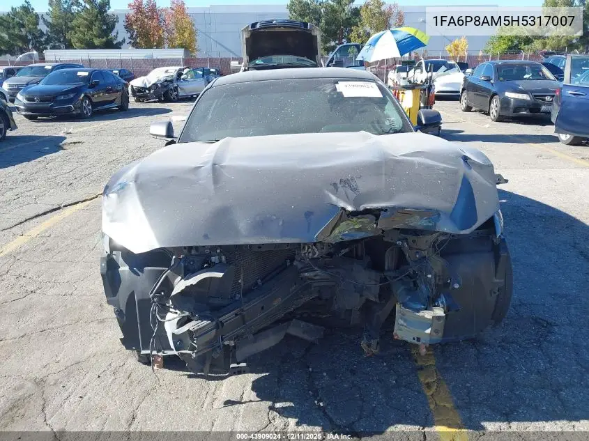1FA6P8AM5H5317007 2017 Ford Mustang V6