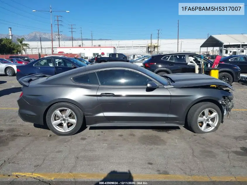 1FA6P8AM5H5317007 2017 Ford Mustang V6