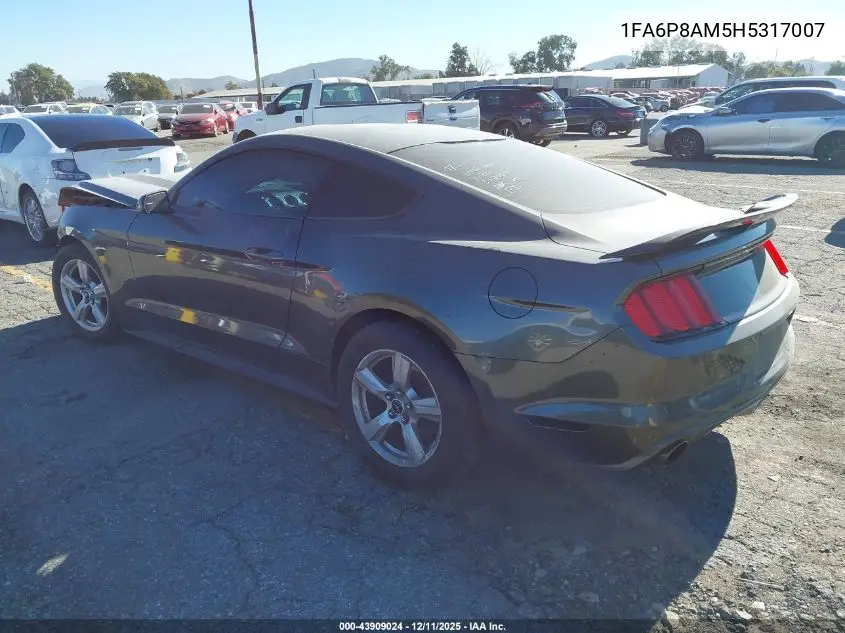 1FA6P8AM5H5317007 2017 Ford Mustang V6
