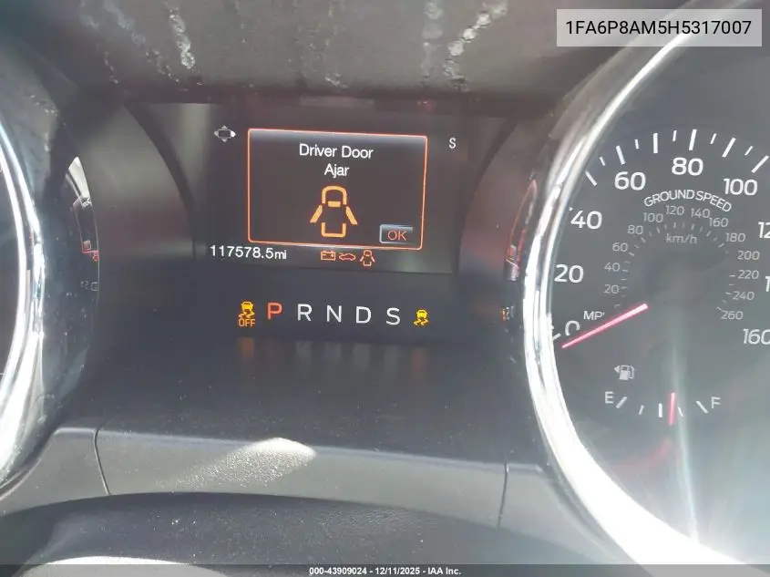 1FA6P8AM5H5317007 2017 Ford Mustang V6