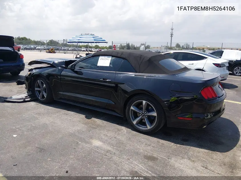2017 Ford Mustang V6 VIN: 1FATP8EM8H5264106 Lot: 45652912