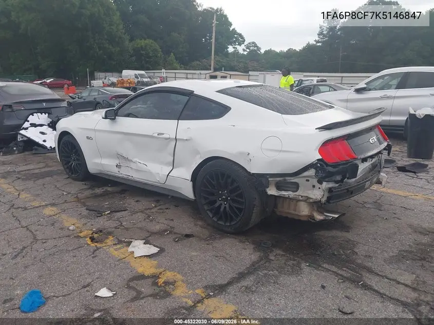 2019 Ford Mustang Gt VIN: 1FA6P8CF7K5146847 Lot: 45322030