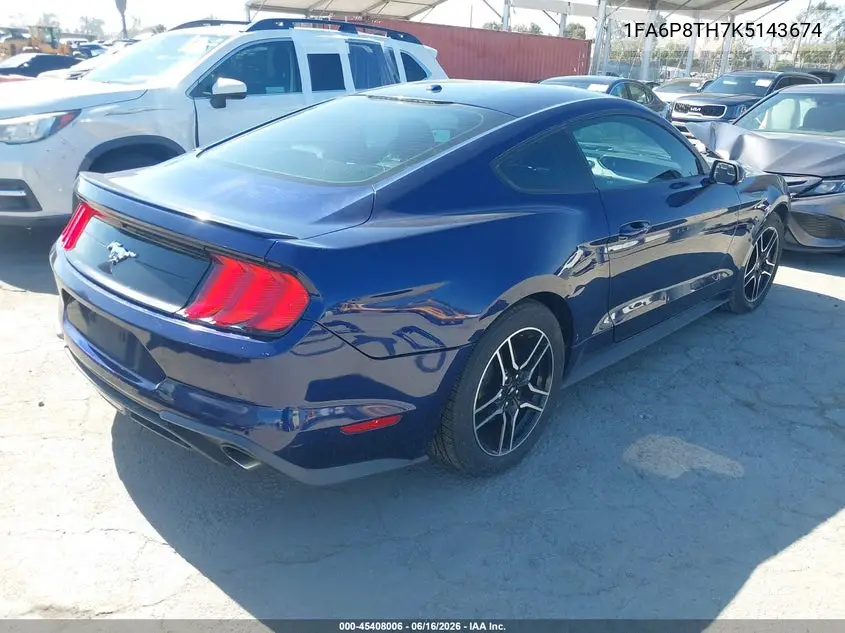 2019 Ford Mustang Ecoboost Premium VIN: 1FA6P8TH7K5143674 Lot: 45408006