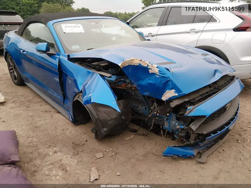 2019 Ford Mustang Ecoboost Premium VIN: 1FATP8UH9K5115599 Lot: 45592864