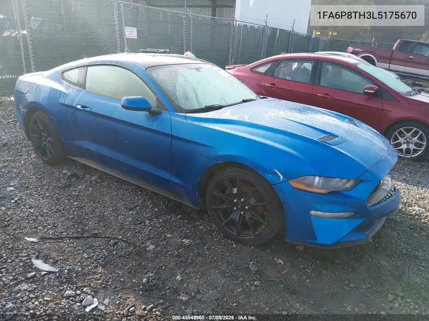 2020 Ford Mustang Ecoboost Fastback VIN: 1FA6P8TH3L5175670 Lot: 45548960