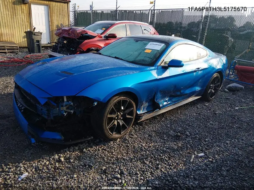 2020 Ford Mustang Ecoboost Fastback VIN: 1FA6P8TH3L5175670 Lot: 45548960