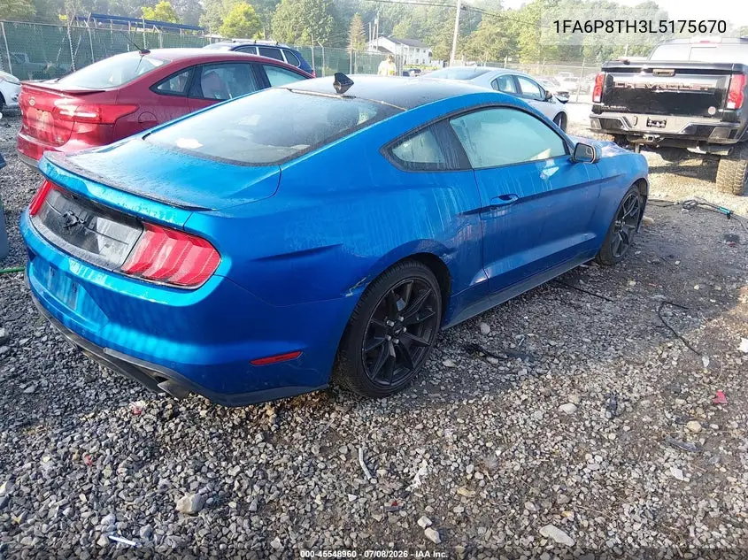 2020 Ford Mustang Ecoboost Fastback VIN: 1FA6P8TH3L5175670 Lot: 45548960