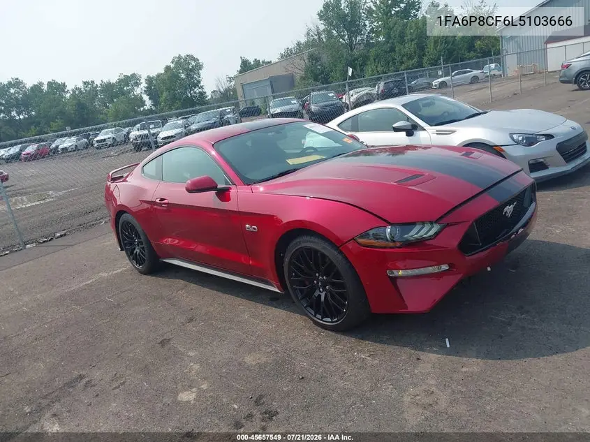 2020 Ford Mustang Gt Fastback VIN: 1FA6P8CF6L5103666 Lot: 45657549