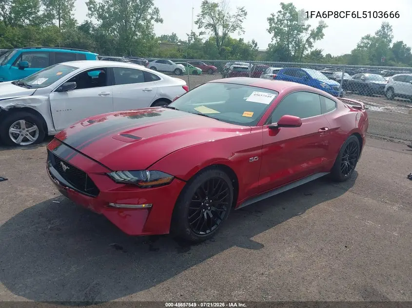 2020 Ford Mustang Gt Fastback VIN: 1FA6P8CF6L5103666 Lot: 45657549