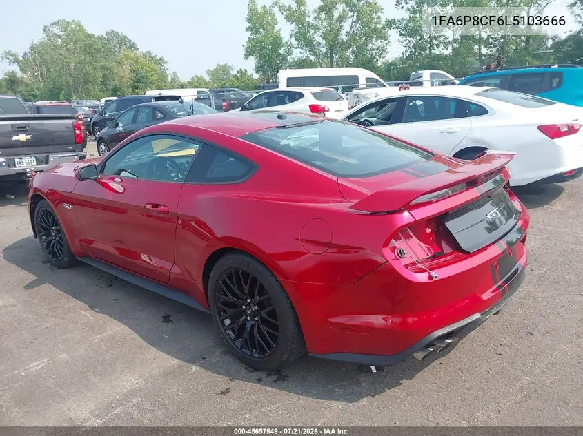 2020 Ford Mustang Gt Fastback VIN: 1FA6P8CF6L5103666 Lot: 45657549