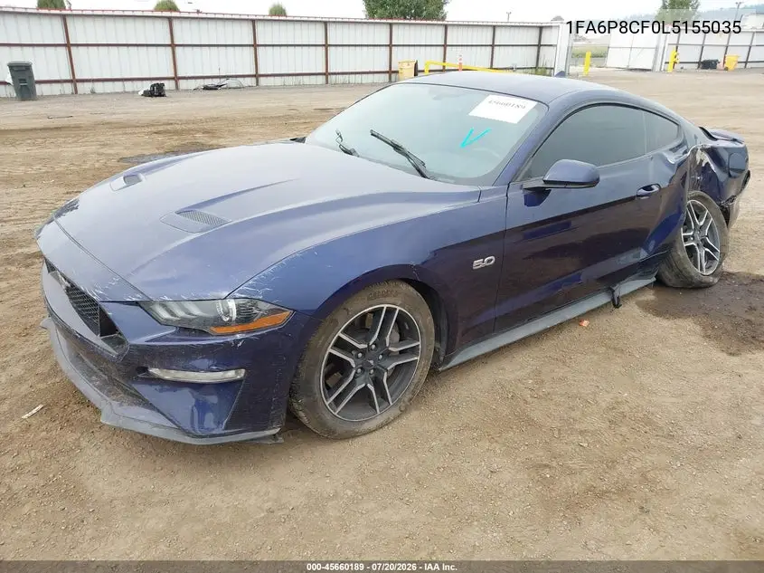 2020 Ford Mustang Gt Fastback VIN: 1FA6P8CF0L5155035 Lot: 45660189