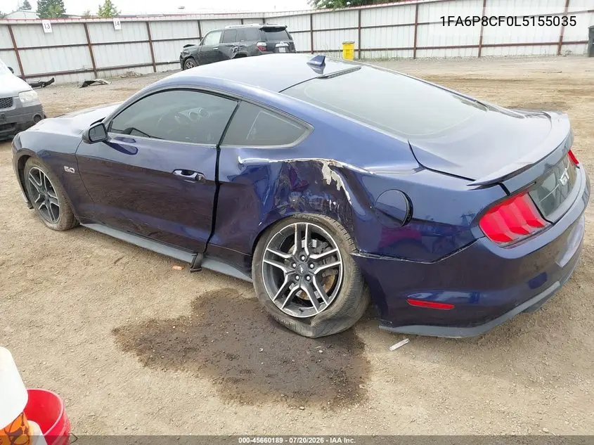 2020 Ford Mustang Gt Fastback VIN: 1FA6P8CF0L5155035 Lot: 45660189