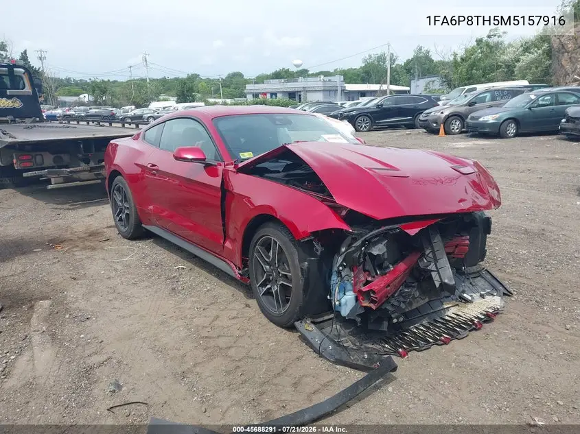 2021 Ford Mustang Ecoboost Fastback VIN: 1FA6P8TH5M5157916 Lot: 45688291