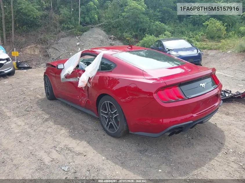 2021 Ford Mustang Ecoboost Fastback VIN: 1FA6P8TH5M5157916 Lot: 45688291