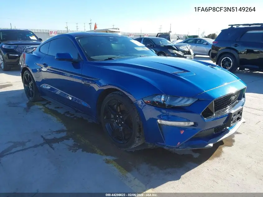 1FA6P8CF3N5149264 2022 Ford Mustang Gt Fastback