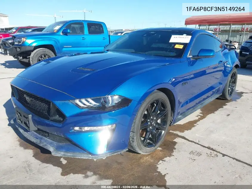 1FA6P8CF3N5149264 2022 Ford Mustang Gt Fastback