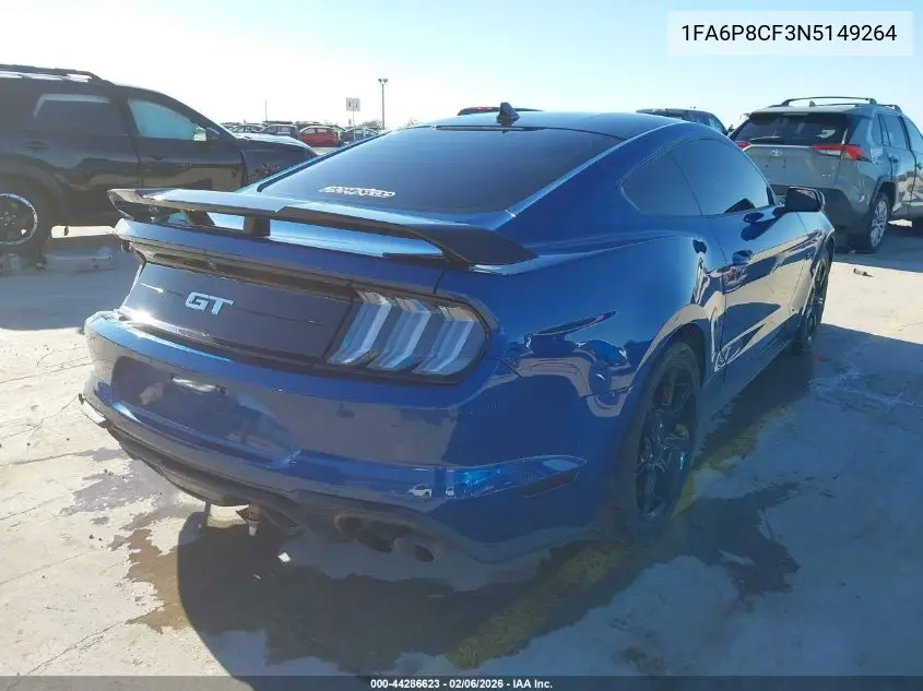 1FA6P8CF3N5149264 2022 Ford Mustang Gt Fastback
