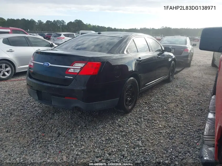 2013 Ford Police Interceptor VIN: 1FAHP2L83DG138971 Lot: 44699979