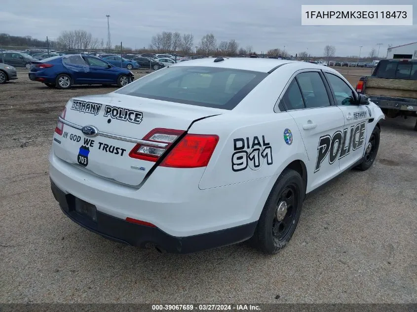 2014 Ford Police Interceptor VIN: 1FAHP2MK3EG118473 Lot: 39067659