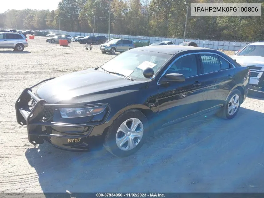 2015 Ford Police Interceptor VIN: 1FAHP2MK0FG100806 Lot: 37934950