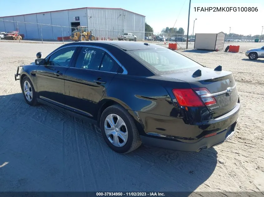 2015 Ford Police Interceptor VIN: 1FAHP2MK0FG100806 Lot: 37934950