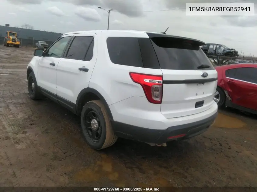 2015 Ford Police Interceptor VIN: 1FM5K8AR8FGB52941 Lot: 41729760