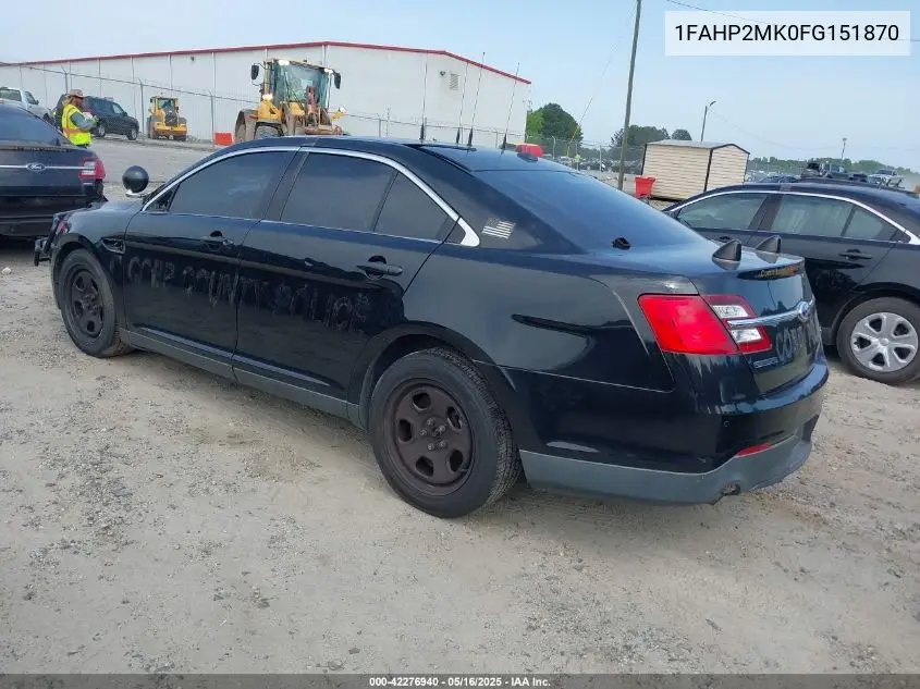 2015 Ford Police Interceptor VIN: 1FAHP2MK0FG151870 Lot: 42276940