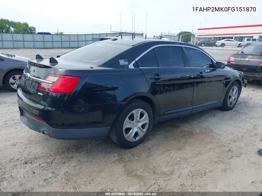 2015 Ford Police Interceptor VIN: 1FAHP2MK0FG151870 Lot: 42276940