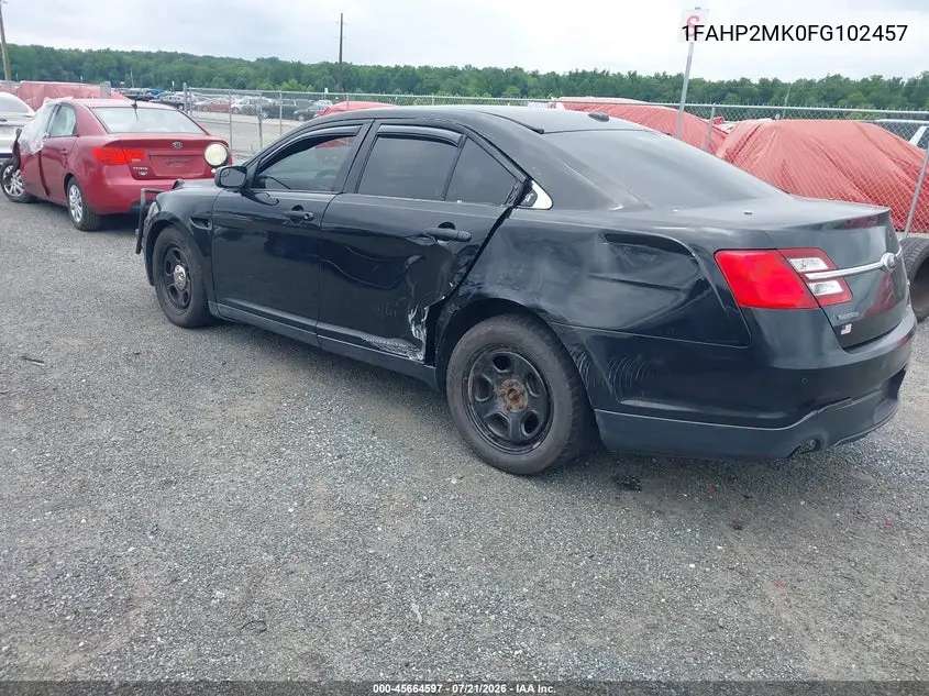 2015 Ford Police Interceptor VIN: 1FAHP2MK0FG102457 Lot: 45664597