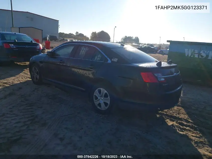 2016 Ford Police Interceptor VIN: 1FAHP2MK5GG123371 Lot: 37842226