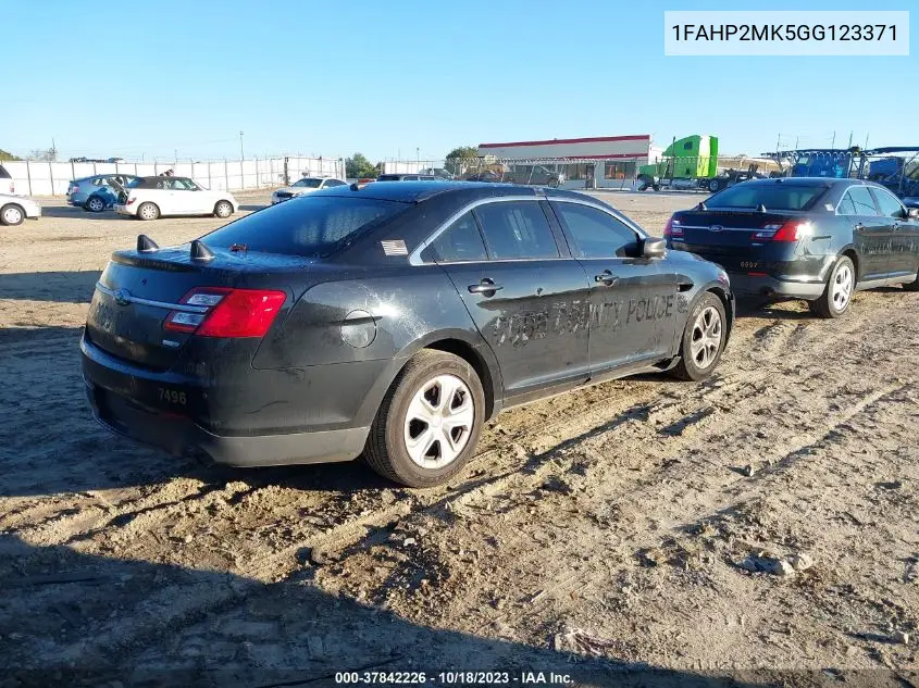2016 Ford Police Interceptor VIN: 1FAHP2MK5GG123371 Lot: 37842226